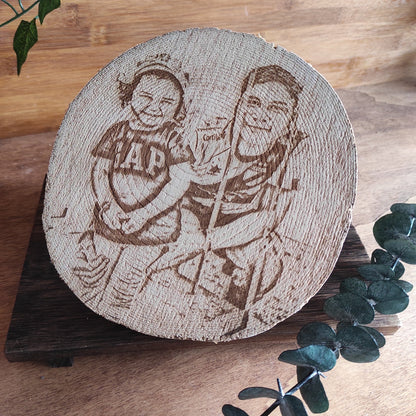 🌟 Immortalized Memories: Personalized Wooden Slice with Engraved Photo to Keep Your Special Moments 📷