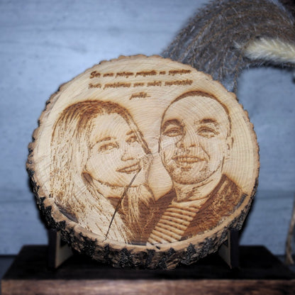 🌟 Immortalized Memories: Personalized Wooden Slice with Engraved Photo to Keep Your Special Moments 📷