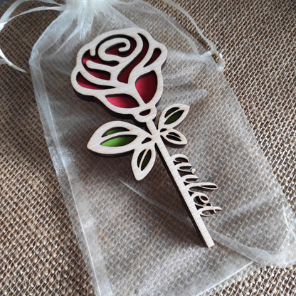 Personalized Wooden Rose: Eternal Love that Never Fades