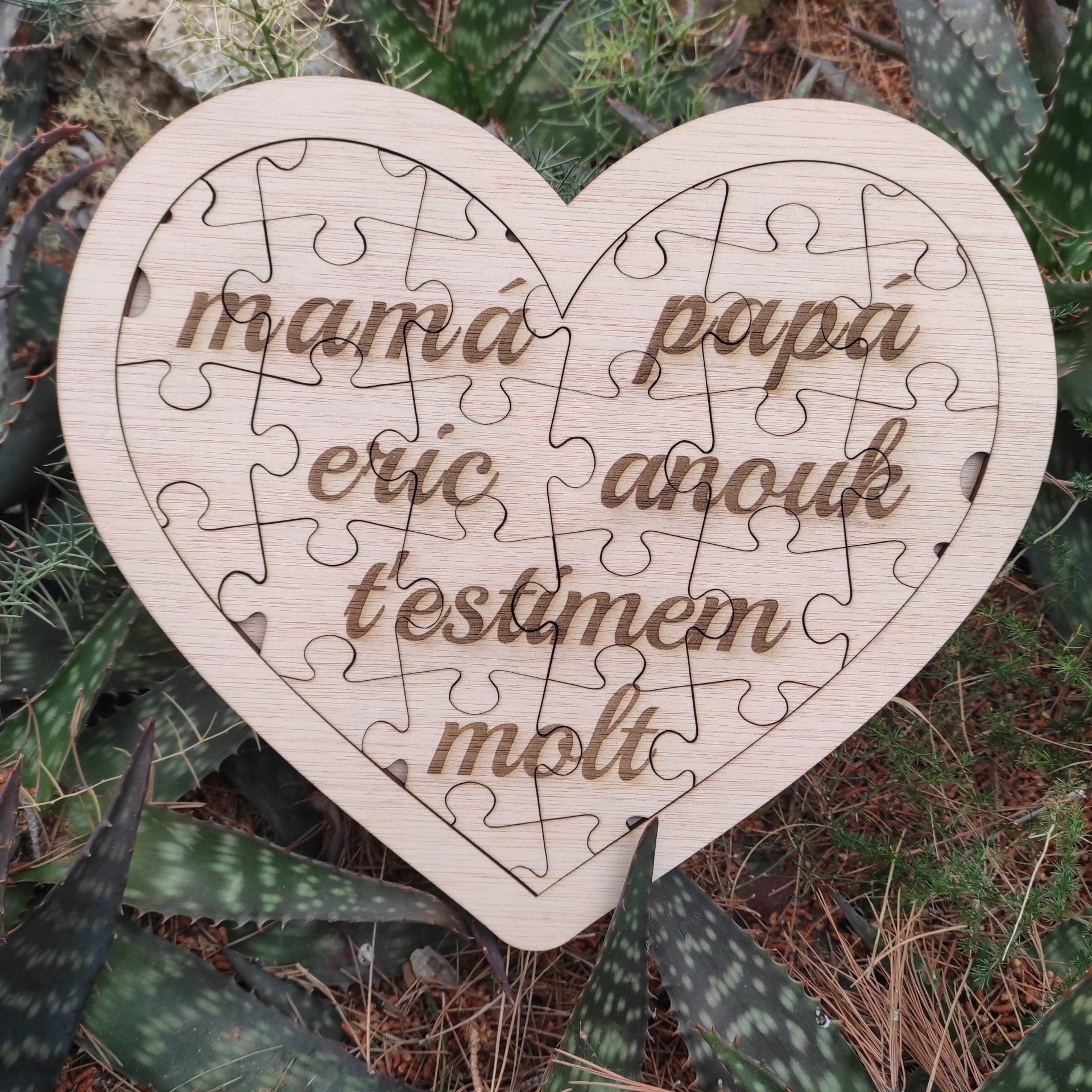 Rompecabezas personalizado Regalo personalizado Rompecabezas de madera Corazón grabado Decoración artesanal Regalo de aniversario Regalo romántico Regalo único Juego cognitivo Regalo para parejas