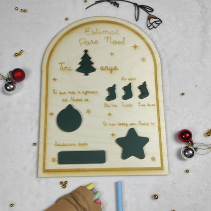 Tablero de cartas de Navidad, Carta a Santa, Lista de deseos de Santa, Lista de deseos de Navidad para niños, Carta a Santa, Letrero de madera de Navidad